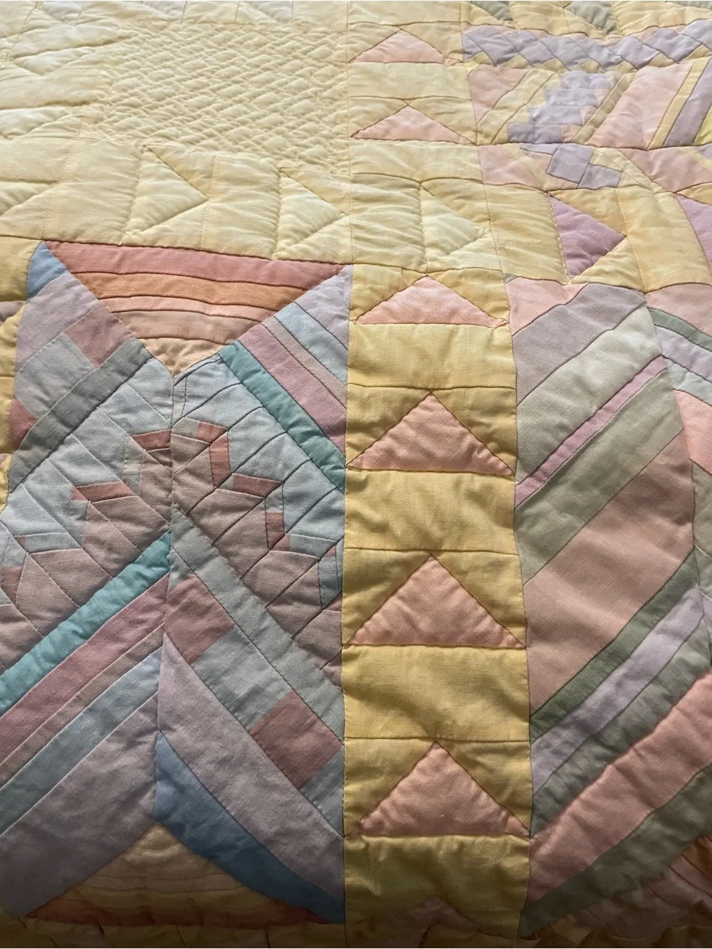 Pastel Patchwork Quilted Throw - Soft Multicolor Pastels